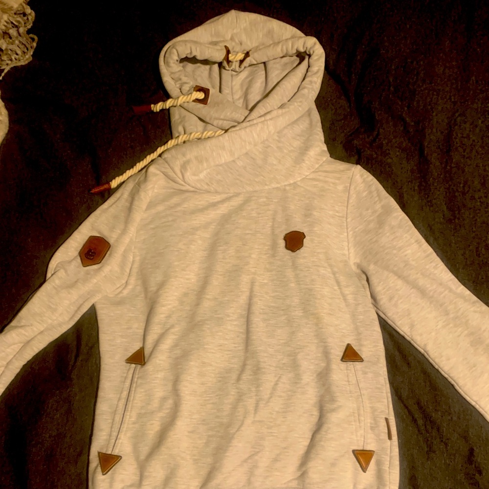 Naketano “brave new world” turtleneck grey hoodie